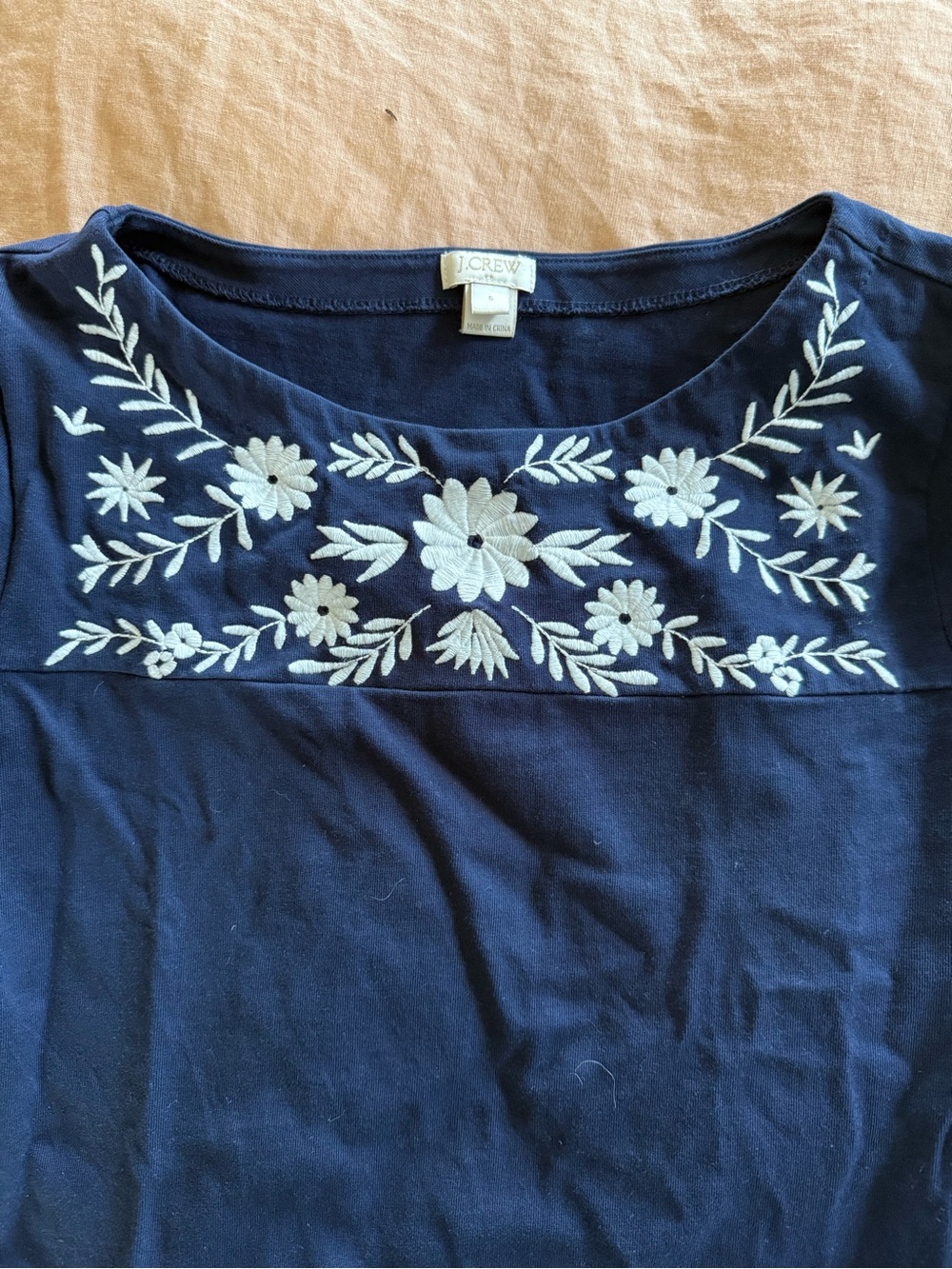 J Crew Embroidered Bell-Sleeves Top